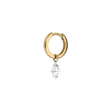 Dorsey - 14K FLOATING MARQUISE HUGGIE EARRING IN LAB DIAMOND, 14K YELLOW GOLD