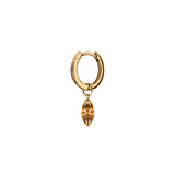 Dorsey - 14K FLOATING MARQUISE HUGGIE EARRING IN AMBER LAB DIAMOND, 14K YELLOW GOLD