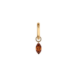 Dorsey - 14K FLOATING MARQUISE HUGGIE EARRING IN COGNAC LAB DIAMOND, 14K YELLOW GOLD