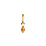 Dorsey - 14K FLOATING MARQUISE HUGGIE EARRING IN CHAMPAGNE LAB DIAMOND, 14K YELLOW GOLD