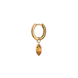Dorsey - 14K FLOATING MARQUISE HUGGIE EARRING IN CHAMPAGNE LAB DIAMOND, 14K YELLOW GOLD