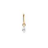 Dorsey - 14K FLOATING OVAL HUGGIE EARRING IN LAB DIAMOND, 14K YELLOW GOLD