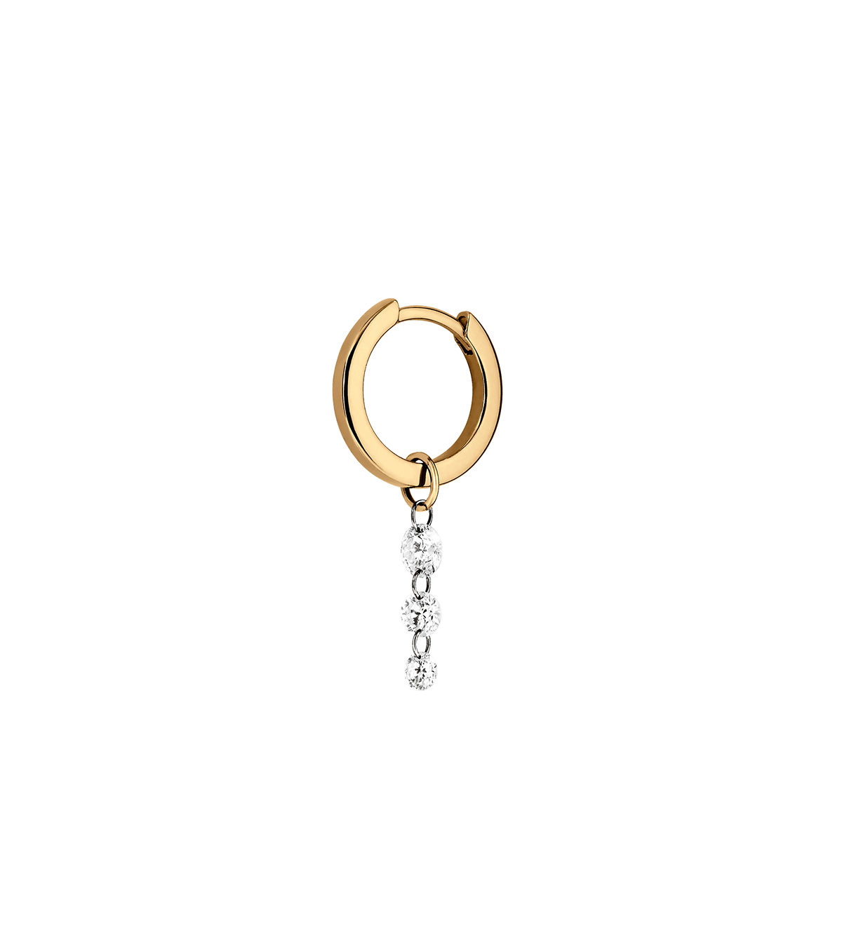Dorsey - 14K GRADUATED FLOATING HUGGIE EARRING IN LAB DIAMOND, 14K YELLOW GOLD
