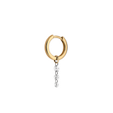 Dorsey - 14K GRADUATED FLOATING HUGGIE EARRING IN LAB DIAMOND, 14K YELLOW GOLD