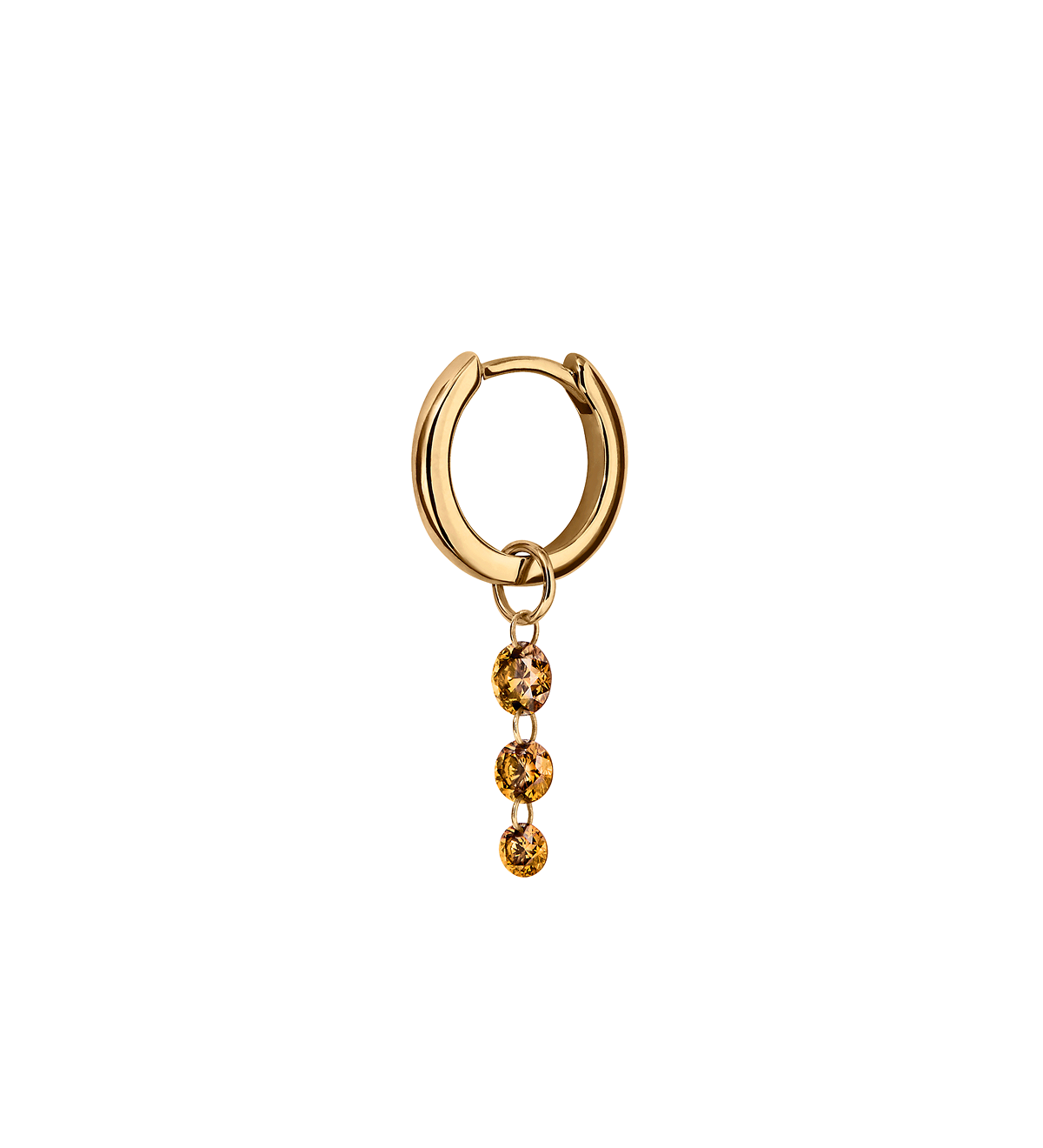 Dorsey - 14K GRADUATED FLOATING HUGGIE EARRING IN AMBER LAB DIAMOND, 14K YELLOW GOLD