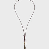 TWP - Samaras Necklace in Leather and Light Antique Gold
