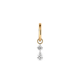 Dorsey - 14K FLOATING ROUND & PEAR HUGGIE EARRING IN LAB DIAMOND, 14K YELLOW GOLD