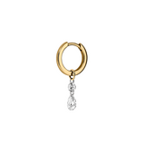 Dorsey - 14K FLOATING ROUND & PEAR HUGGIE EARRING IN LAB DIAMOND, 14K YELLOW GOLD