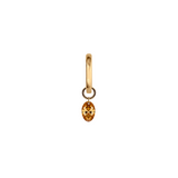 Dorsey - 14K FLOATING OVAL HUGGIE EARRING IN AMBER LAB DIAMOND, 14K YELLOW GOLD