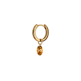 Dorsey - 14K FLOATING OVAL HUGGIE EARRING IN AMBER LAB DIAMOND, 14K YELLOW GOLD