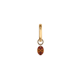 Dorsey - 14K FLOATING OVAL HUGGIE EARRING IN COGNAC LAB DIAMOND, 14K YELLOW GOLD
