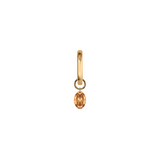 Dorsey - 14K FLOATING OVAL HUGGIE EARRING IN CHAMPAGNE LAB DIAMOND, 14K YELLOW GOLD