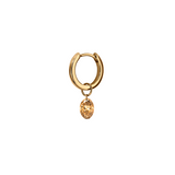 Dorsey - 14K FLOATING OVAL HUGGIE EARRING IN CHAMPAGNE LAB DIAMOND, 14K YELLOW GOLD