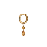 Dorsey - 14K FLOATING ROUND & PEAR HUGGIE EARRING IN CHAMPAGNE LAB DIAMOND, 14K YELLOW GOLD
