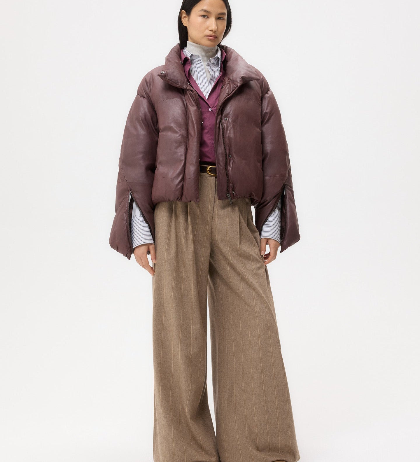 TWP - Puffer Raglan Jacket in Leather