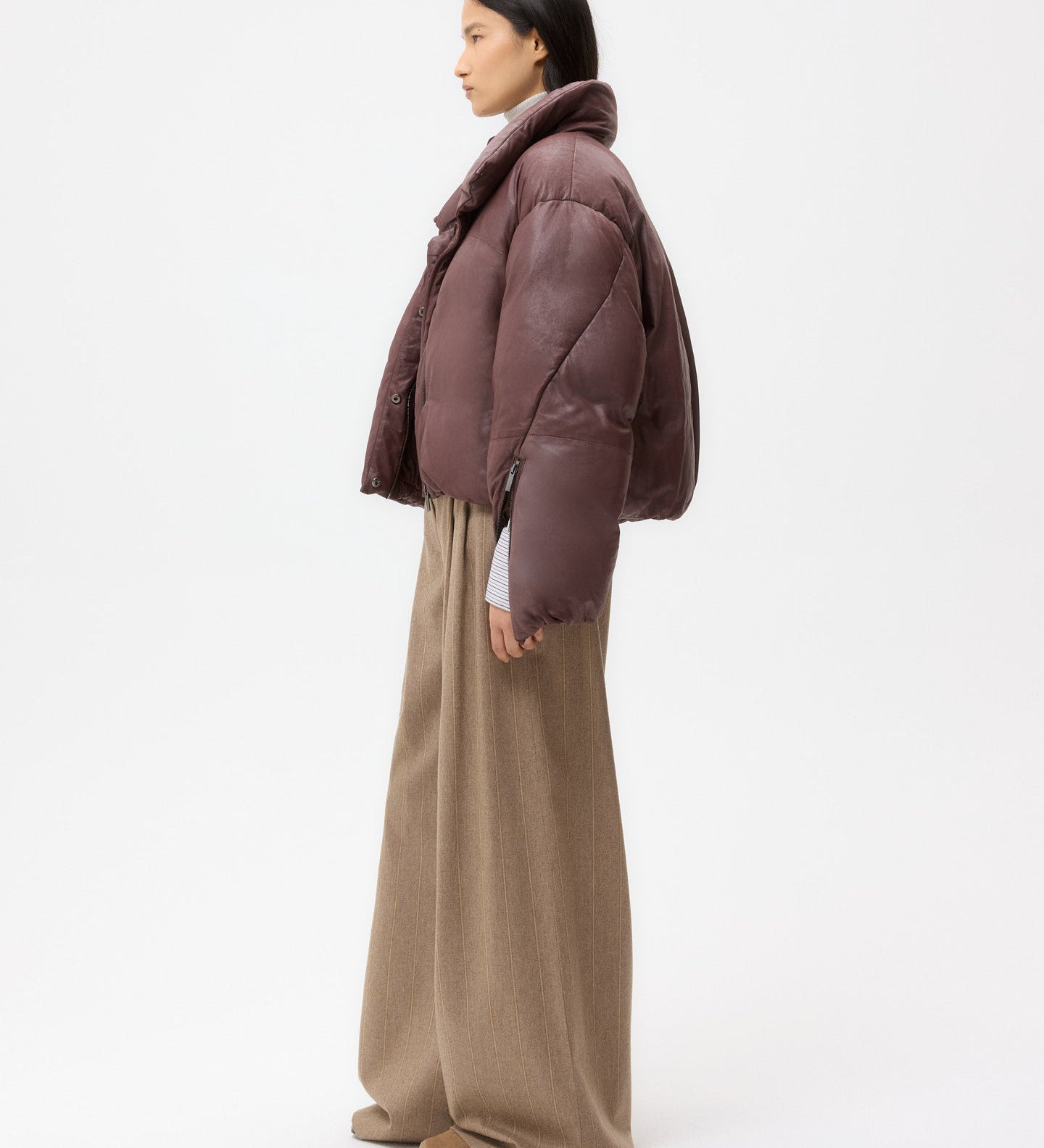 TWP - Puffer Raglan Jacket in Leather