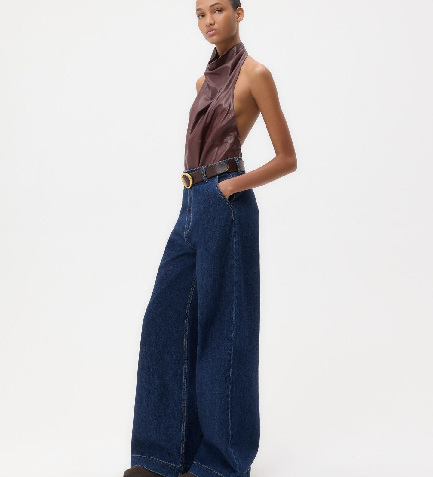 TWP - Friday Night Top in Paper Leather