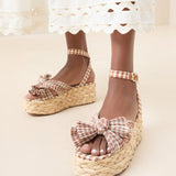 Loeffler Randall - Gaby Brown Gingham Bow Espadrille