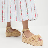 Loeffler Randall - Gaby Natural Pleated Bow Espadrille