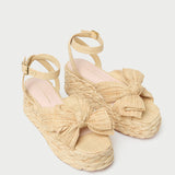 Loeffler Randall - Gaby Natural Pleated Bow Espadrille