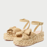 Loeffler Randall - Gaby Natural Pleated Bow Espadrille