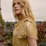 DÔEN - GARBO DRESS -- BURNISHED GOLD LACE