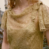 DÔEN - GARBO DRESS -- BURNISHED GOLD LACE