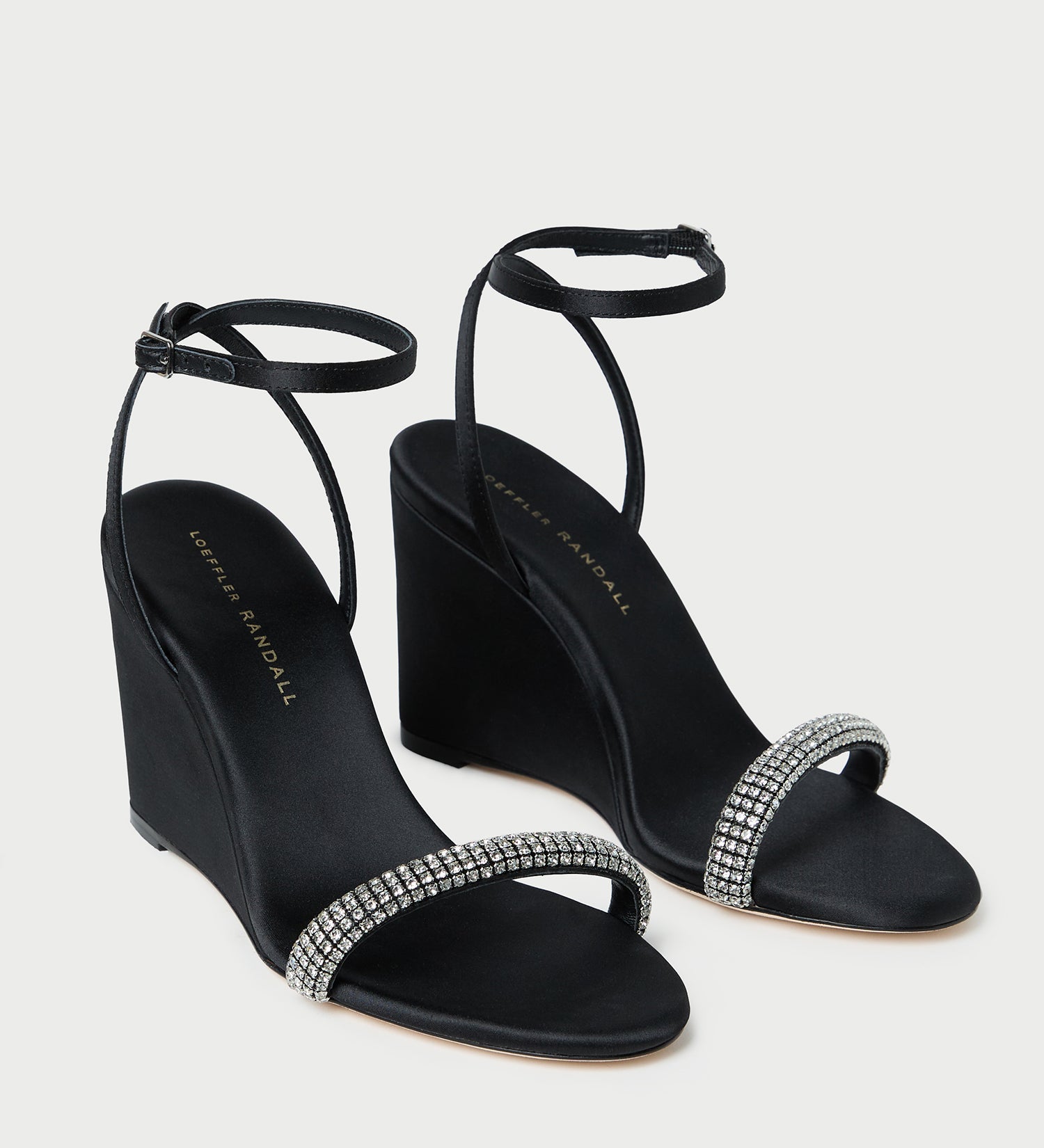 Loeffler Randall - Gavi Black/Diamond Satin Wedge