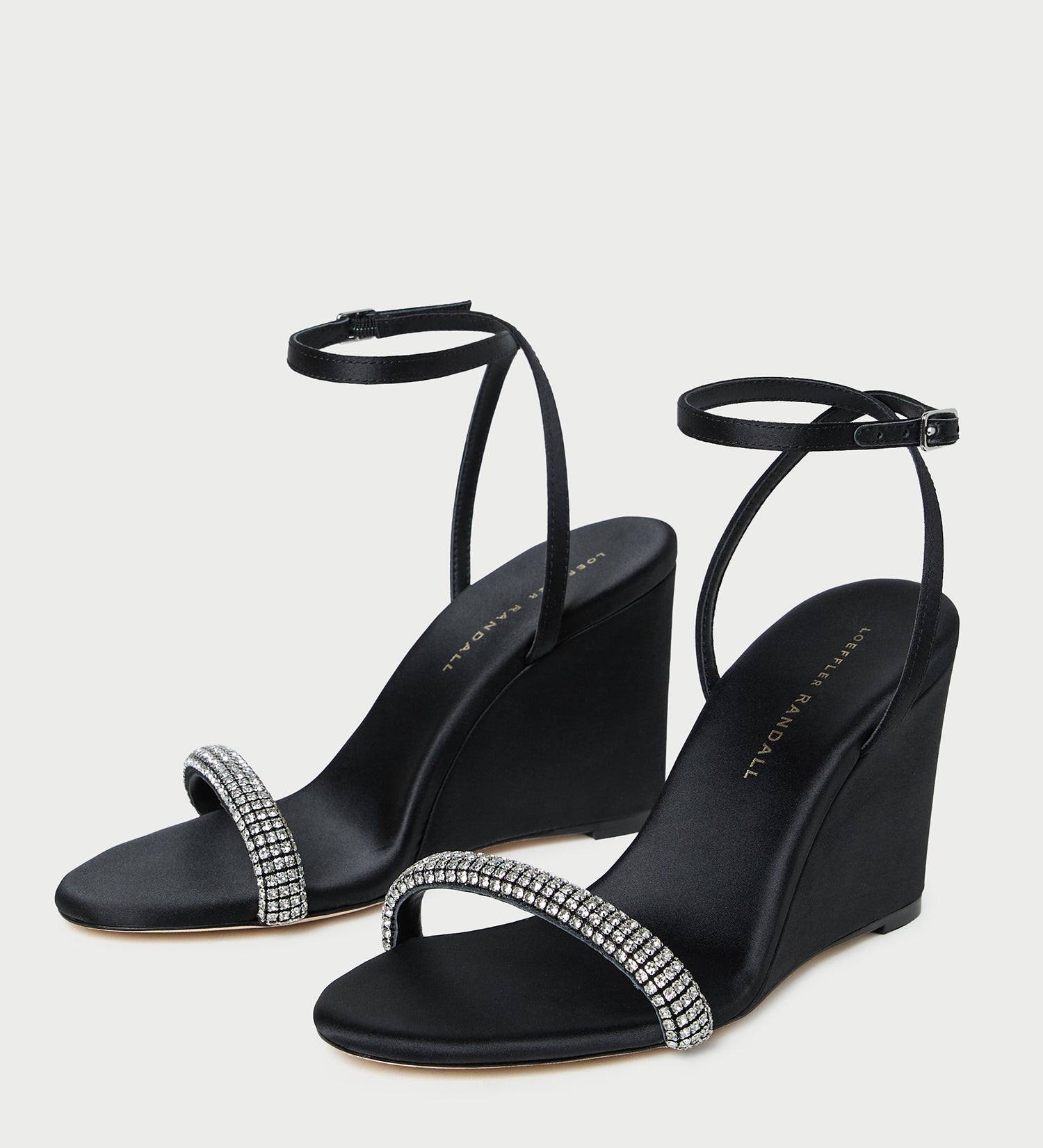 Loeffler Randall - Gavi Black/Diamond Satin Wedge