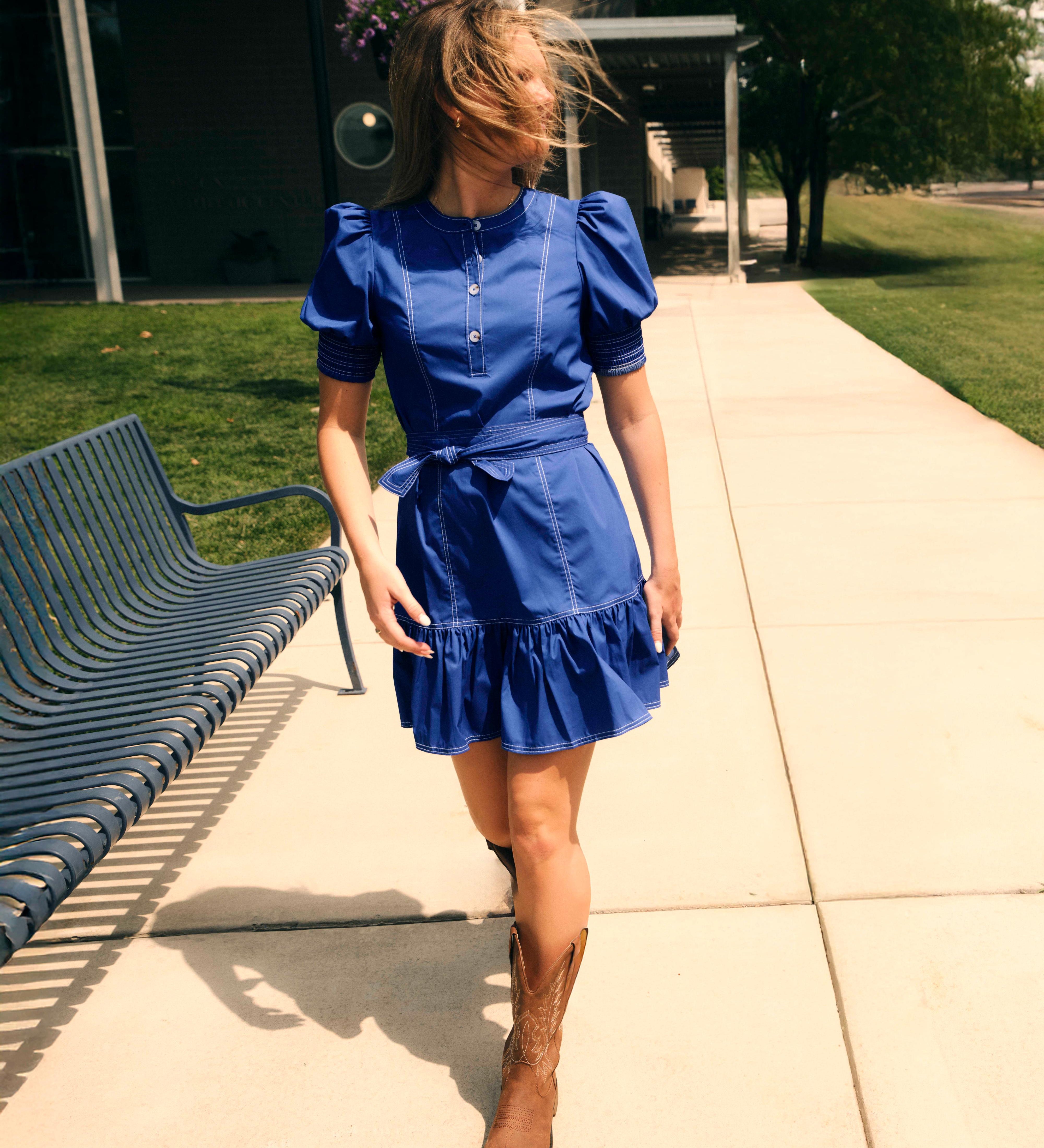 Cartolina - GD26 Bonnie Mini Dress - Royal Blue