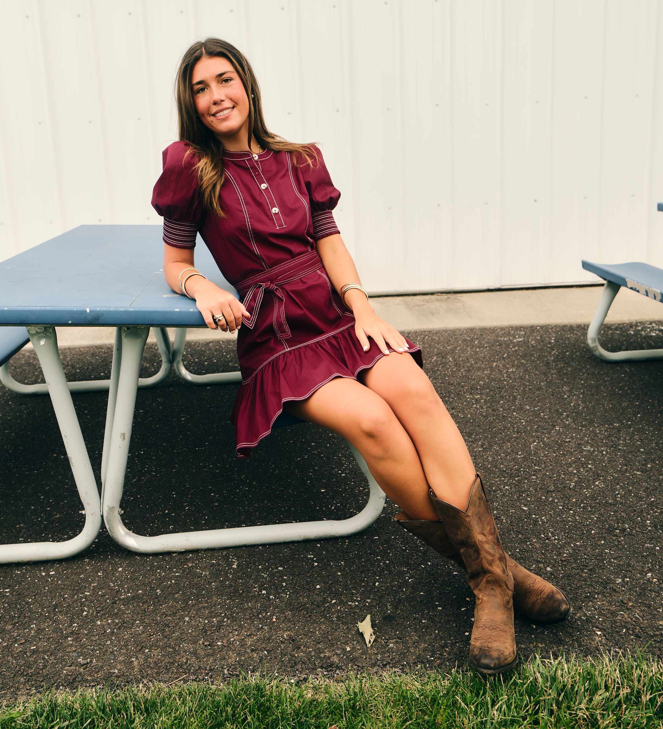 Cartolina - GD26 Bonnie Mini Dress - Maroon