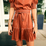 Cartolina - GD26 Bonnie Mini Dress - Burnt Orange