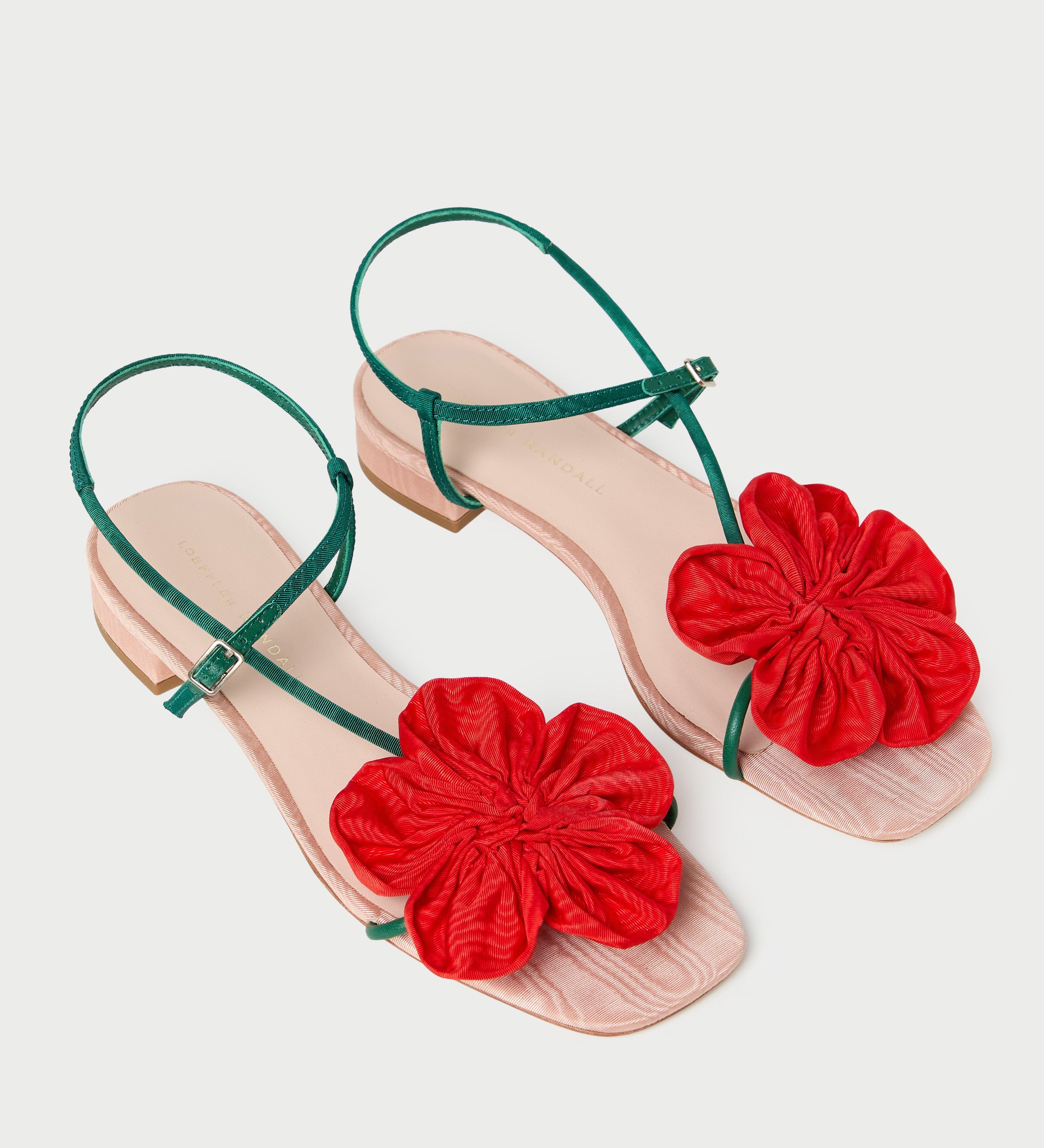 Loeffler Randall - Genevieve Red/Green Moiré Flower Sandal