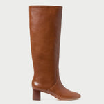 Gia Safari Leather Tall Boot in safari brown leather.