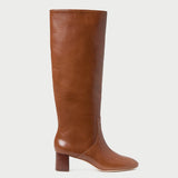 Gia Safari Leather Tall Boot in safari brown leather.