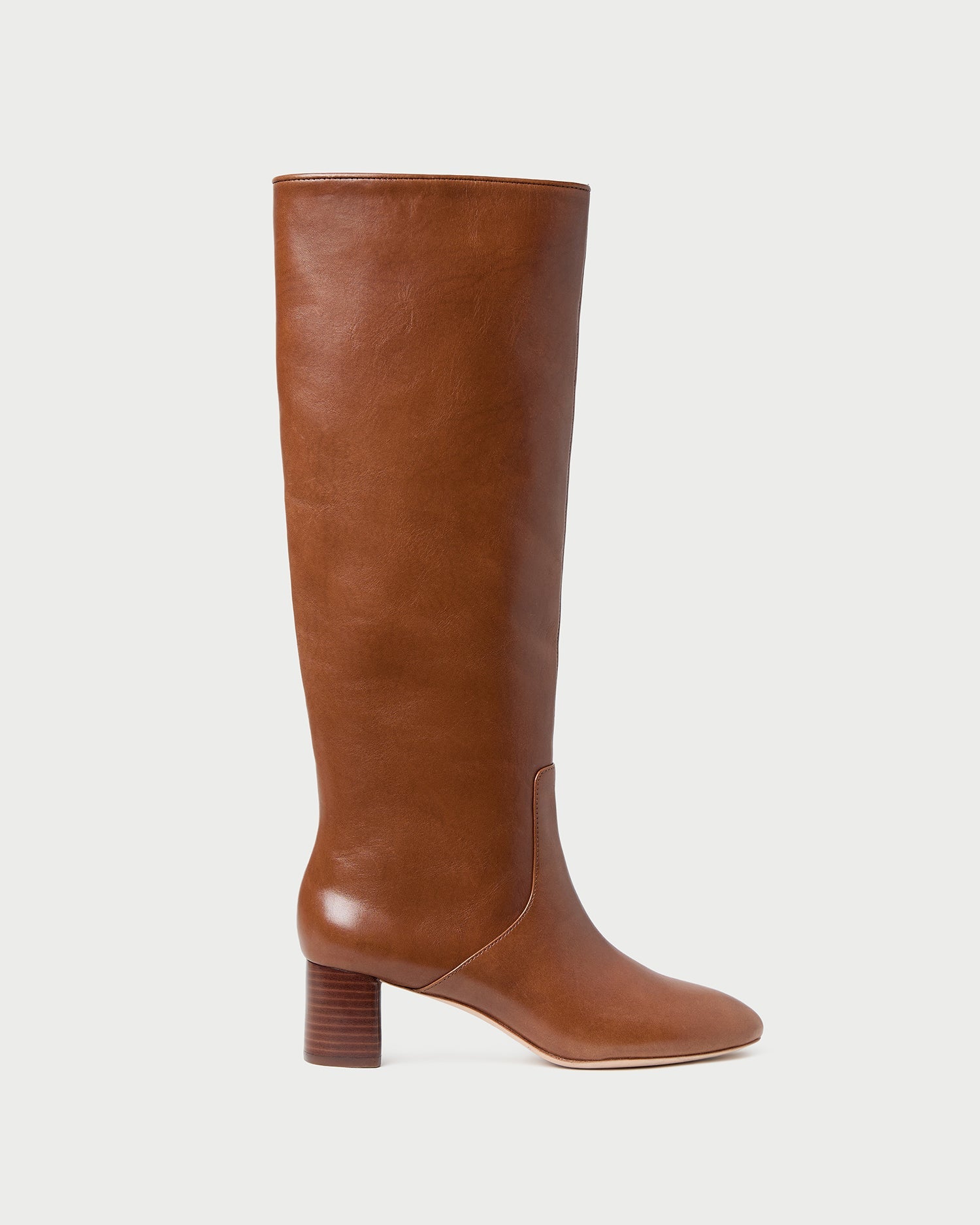 Gia Safari Leather Tall Boot in safari brown leather.