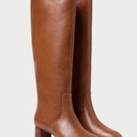 Gia Safari Leather Tall Boot in safari brown leather.