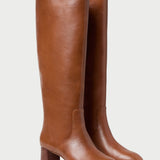 Gia Safari Leather Tall Boot in safari brown leather.