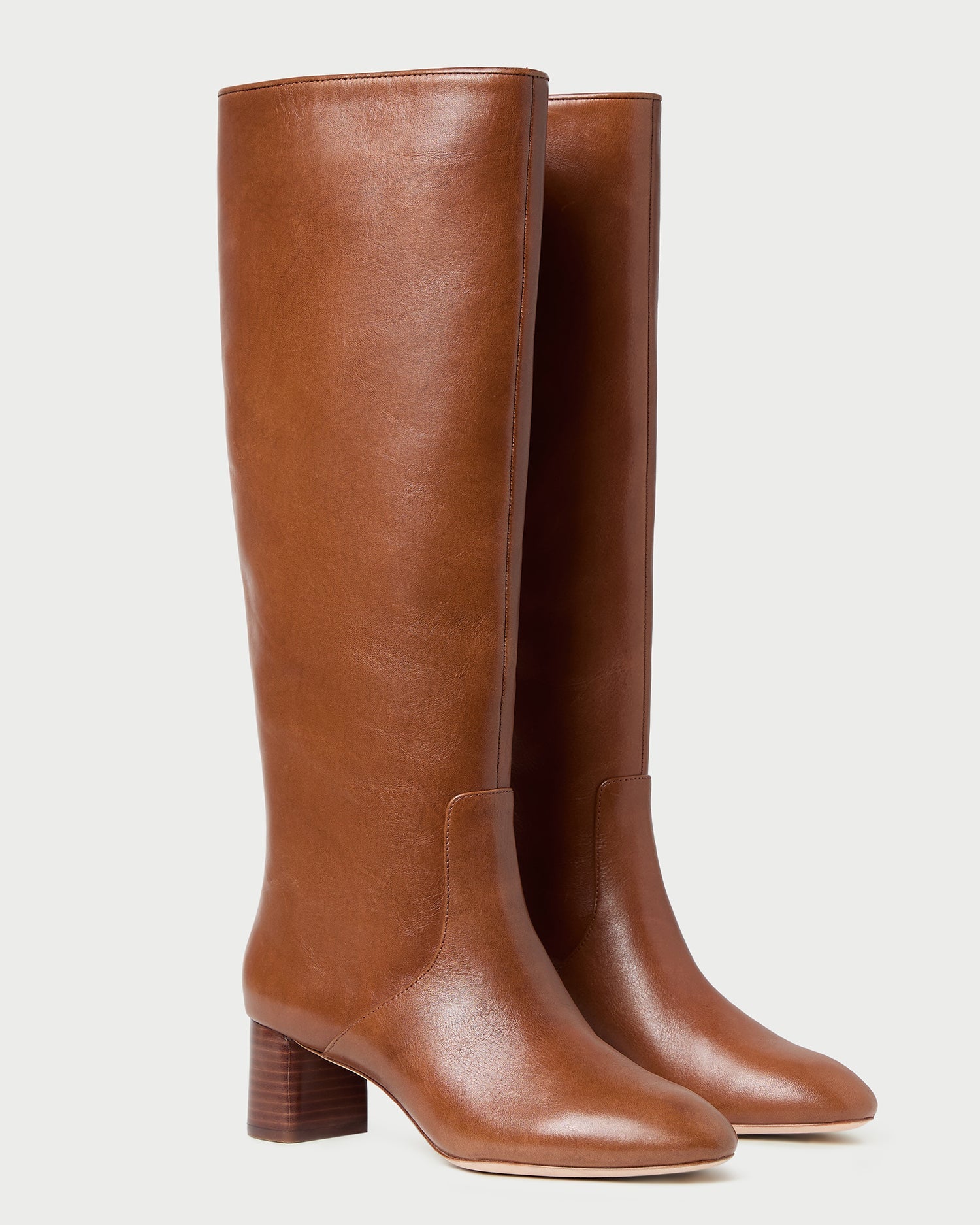 Gia Safari Leather Tall Boot in safari brown leather.