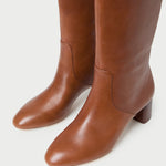 Gia Safari Leather Tall Boot in safari brown leather.