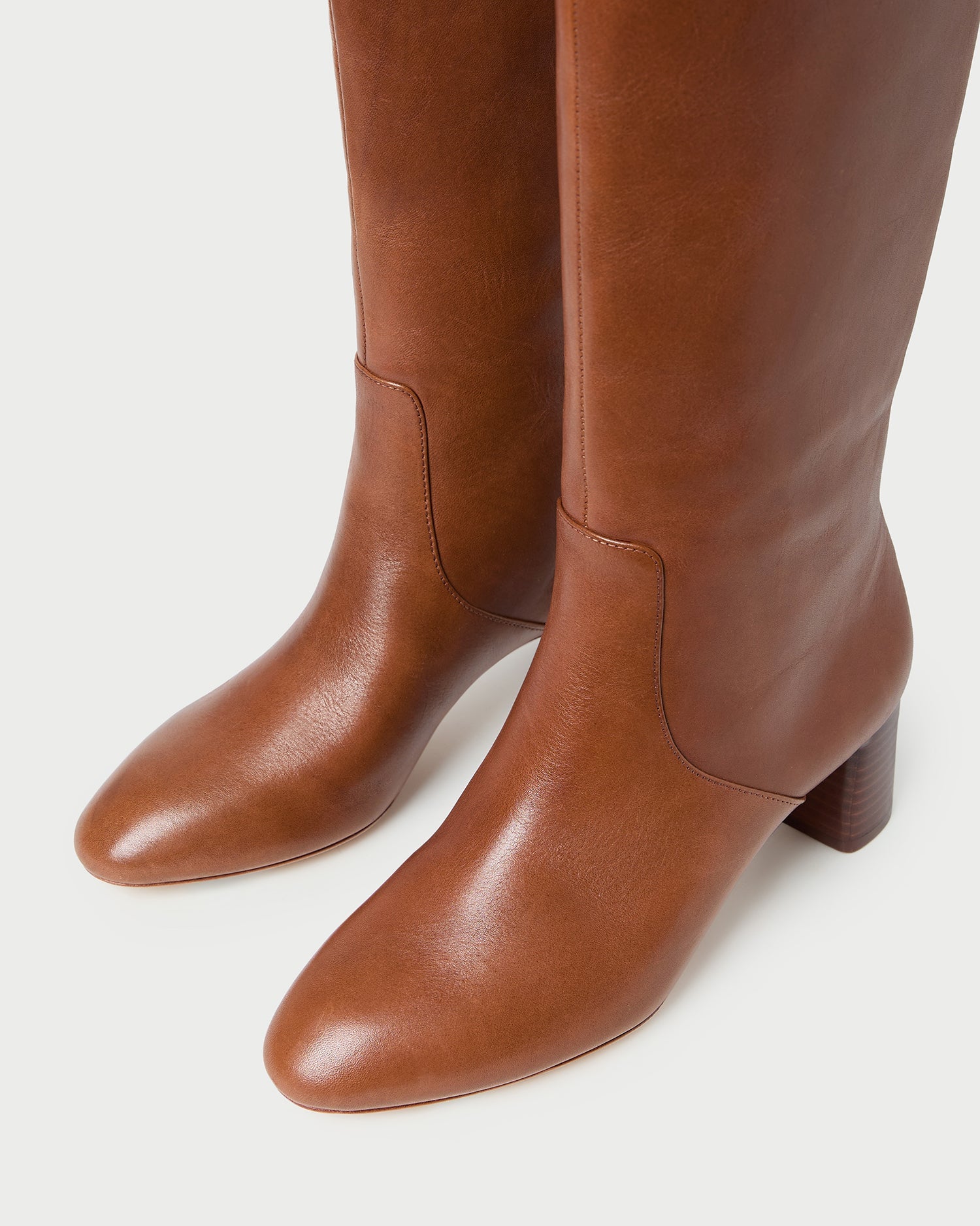 Gia Safari Leather Tall Boot in safari brown leather.