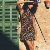 DÔEN - GIANNA DRESS -- NOIR WILD ROSE