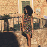 DÔEN - GIANNA DRESS -- NOIR WILD ROSE