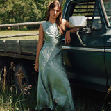 DÔEN - GINETTE DRESS -- DUSTY JADE