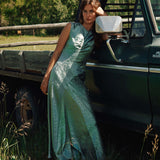 DÔEN - GINETTE DRESS -- DUSTY JADE