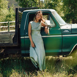 DÔEN - GINETTE DRESS -- DUSTY JADE