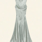 DÔEN - GINETTE DRESS -- DUSTY JADE