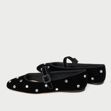 Loeffler Randall - Ginger Black/Crystal Velvet Mary Jane
