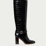 Loeffler Randall - Goldy Crocodile/Gold Leather Tall Boot