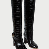 Loeffler Randall - Goldy Crocodile/Gold Leather Tall Boot